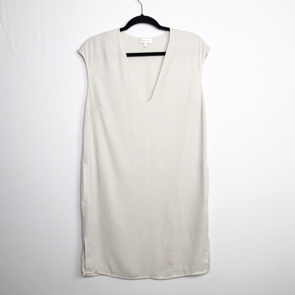 BABATON V neck cream shift mini dress - Picture 9 of 9
